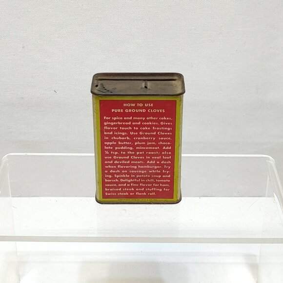 Schilling & Co Cloves Spice Tin 2 Oz 1930s Retro Kitchen Décor Collectible VTG - Picture 2 of 6